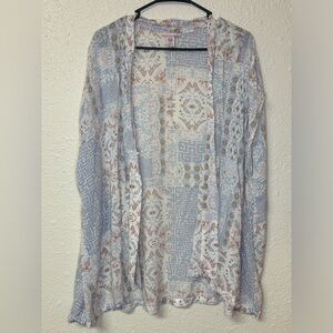 Victorias Secret Robe Kimono Sz OS Blue Design Sleeveless